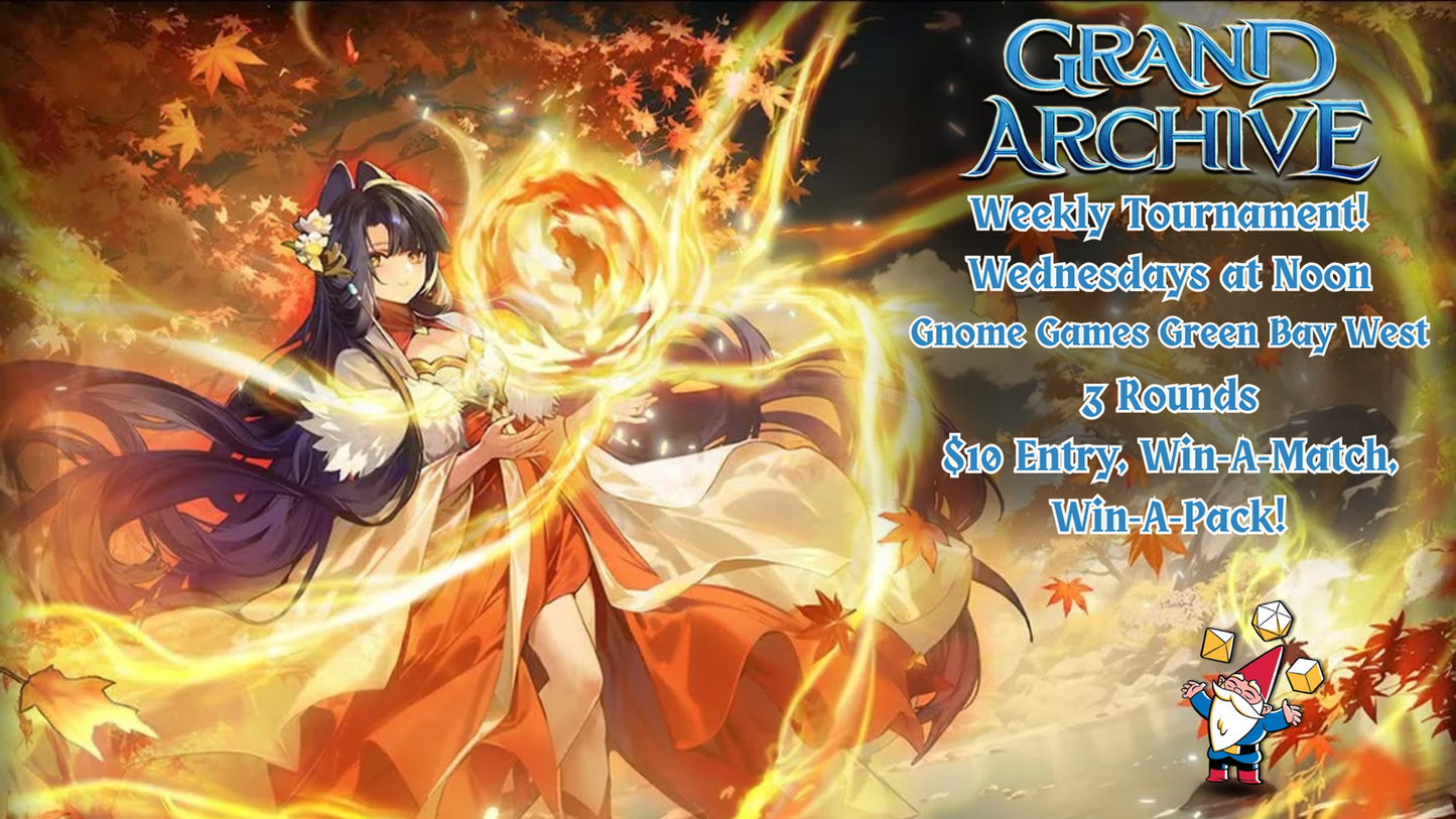 Grand Archive Weekly Tournament at Gnome Games Green Bay West @ Gnome Games - Green Bay West (Sep 9) - Ticket