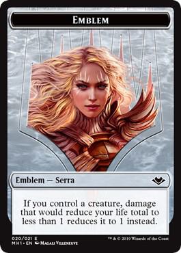 Soldier // Emblem - Serra the Benevolent Double-Sided Token (Back)