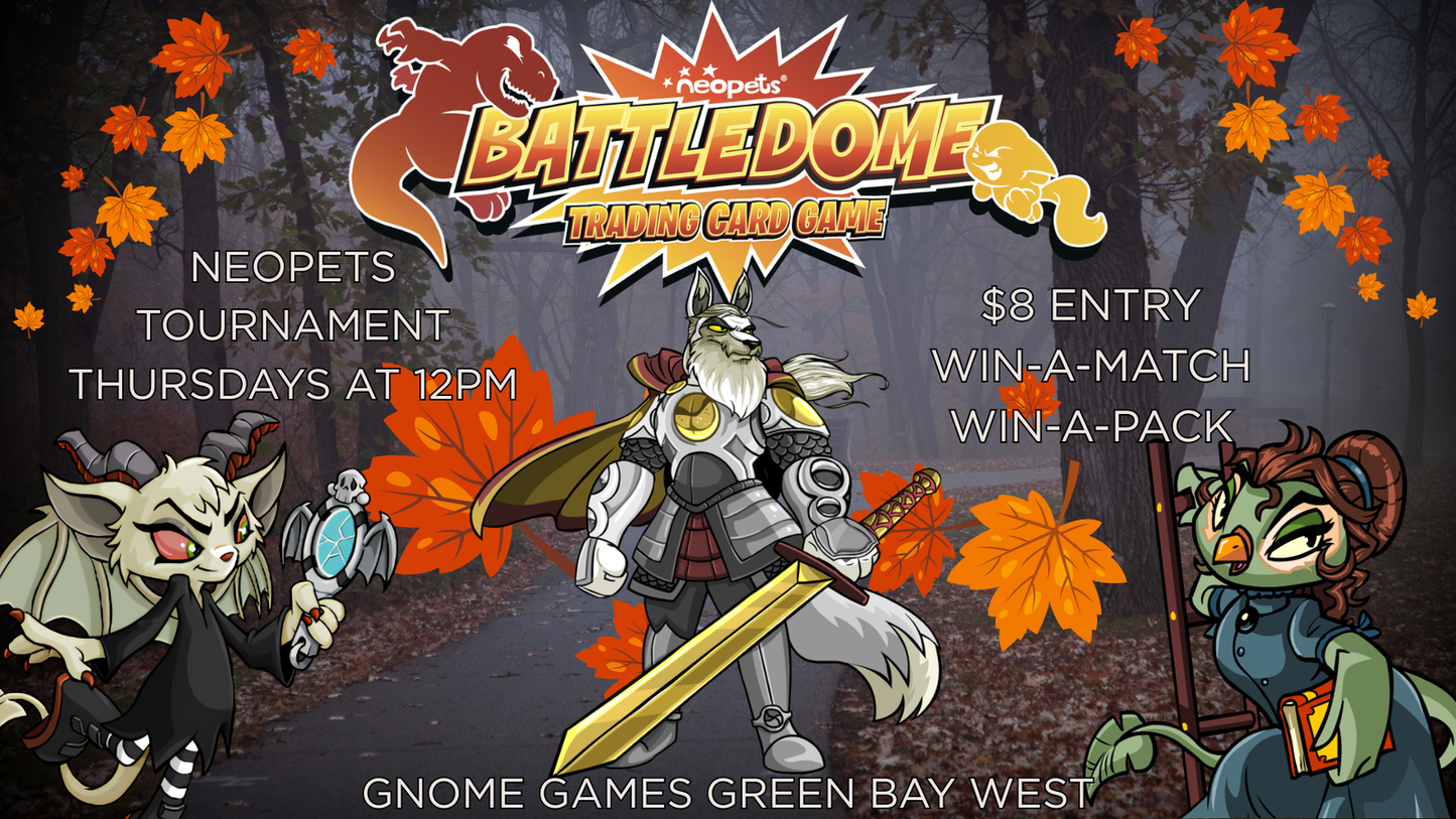 Neopets Battledome Weekly Tournaments at Gnome Games Green Bay West @ Gnome Games - Green Bay West (Sep 24) - Ticket
