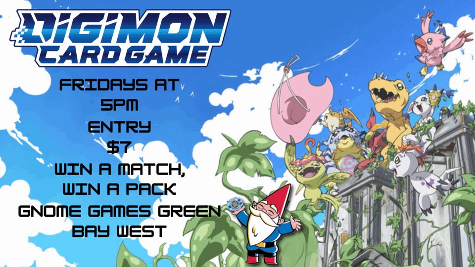 Digimon Weekly Tournament at Gnome Games Green Bay West @ Gnome Games - Green Bay West (Oct 16) - Ticket