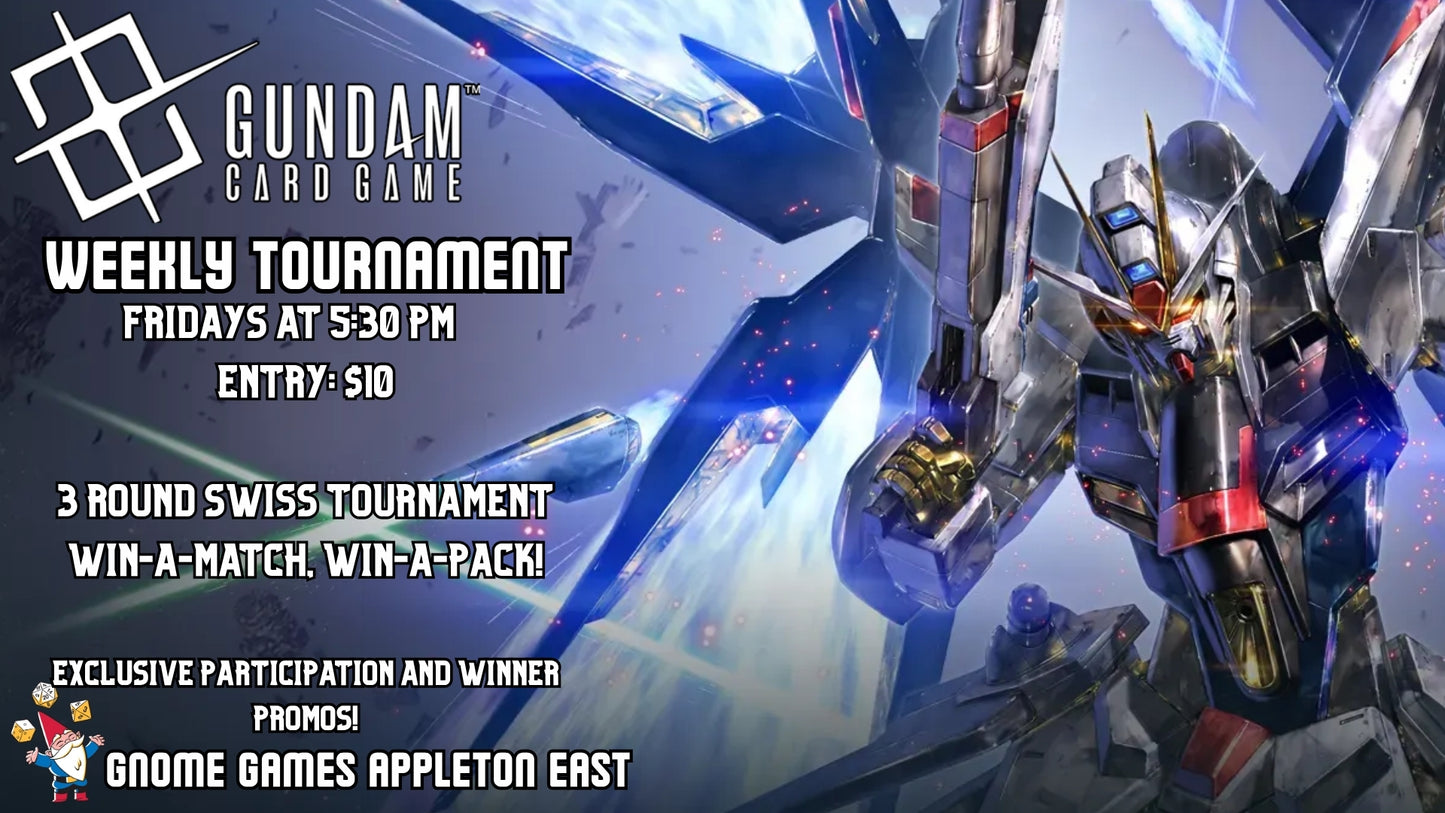 Gundam Card Game Weekly Tournament at Gnome Games Appleton East - $10 @ Gnome Games - Appleton East (Sep 18) - Ticket
