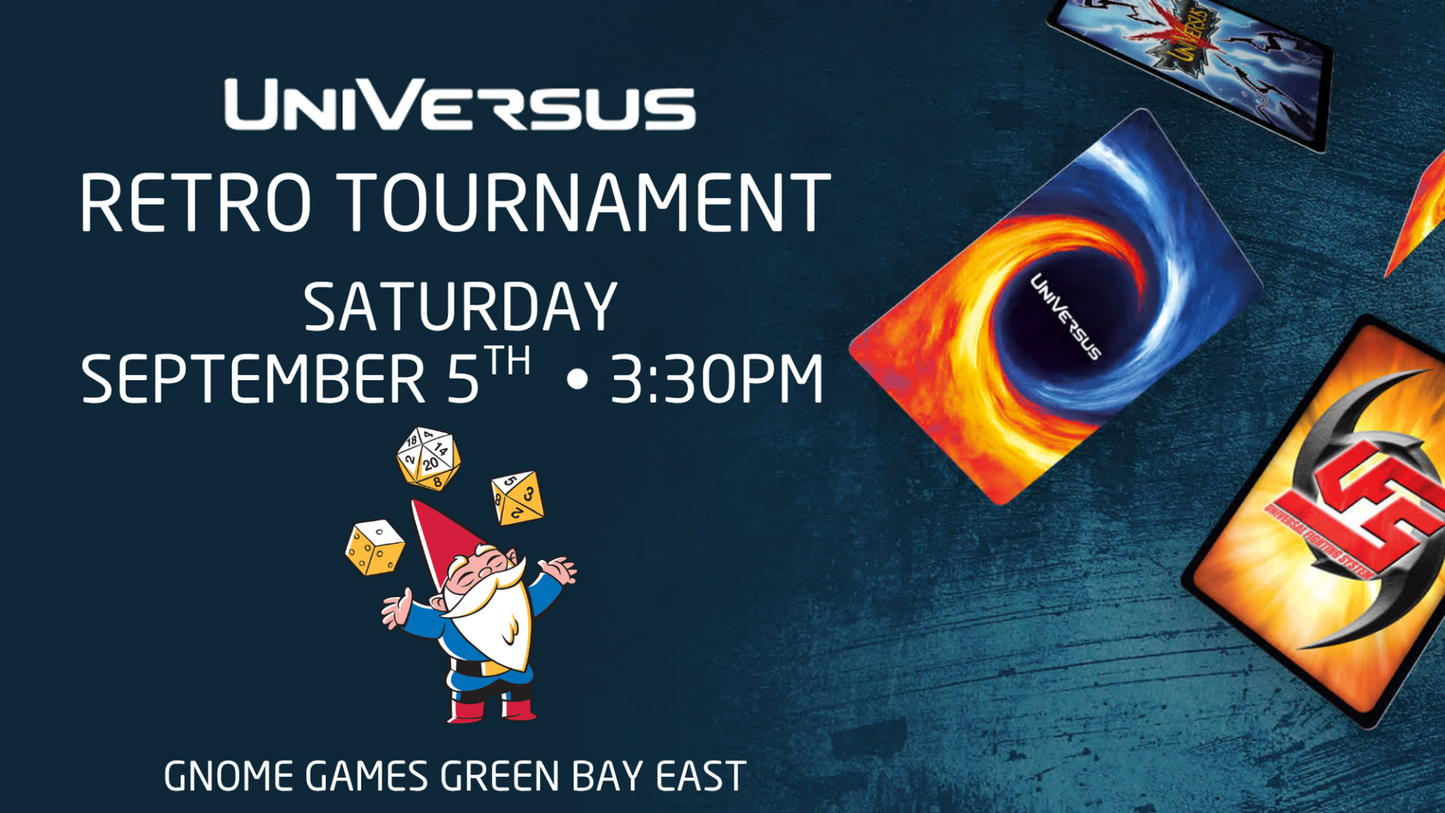 UniVersus Retro Tournament at Gnome Games Green Bay East @ Gnome Games - Green Bay East (Sep 5) - Ticket