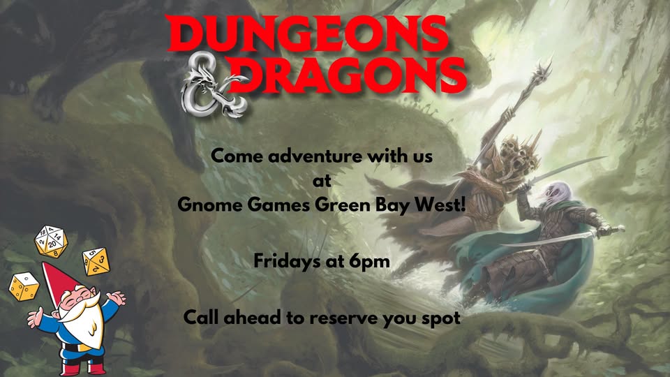 Dungeons and Dragons at Gnome Games Green Bay West @ Gnome Games - Green Bay West (Sep 25) - Ticket