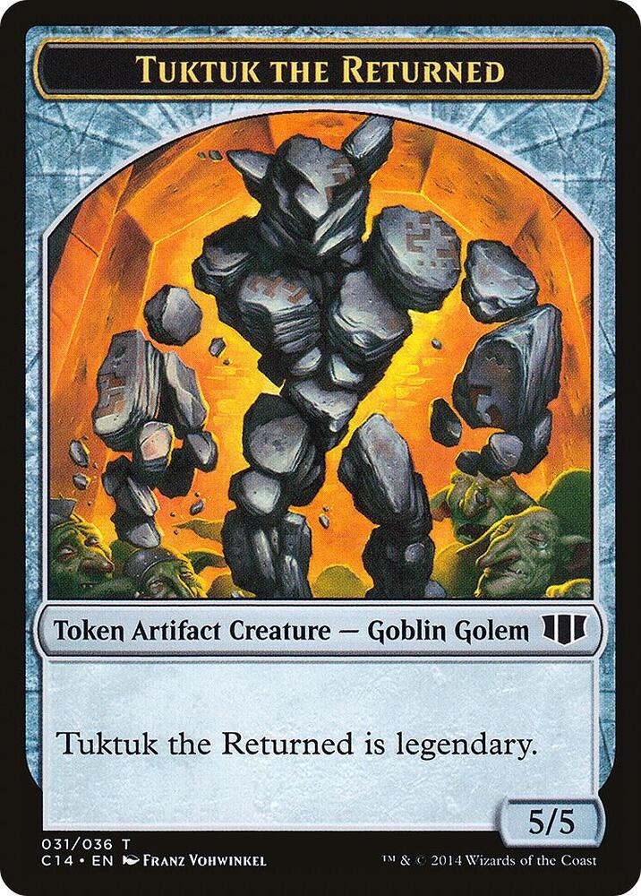 Emblem - Daretti, Scrap Savant // Tuktuk the Returned Double-Sided Token (Back)