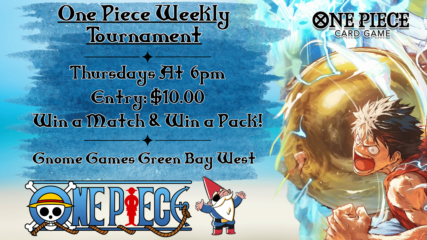 One Piece Weekly Tournament at Gnome Games Green Bay West @ Gnome Games - Green Bay West (Oct 15) - Ticket