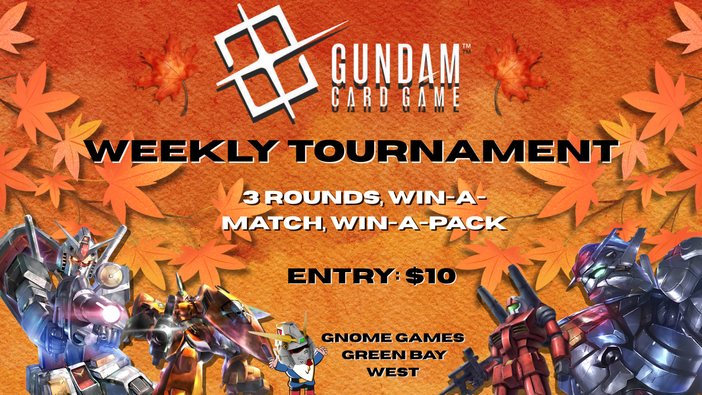 Gundam Card Game Weekly Tournament at Gnome Games Green Bay West @ Gnome Games - Green Bay West (Sep 2) - Ticket