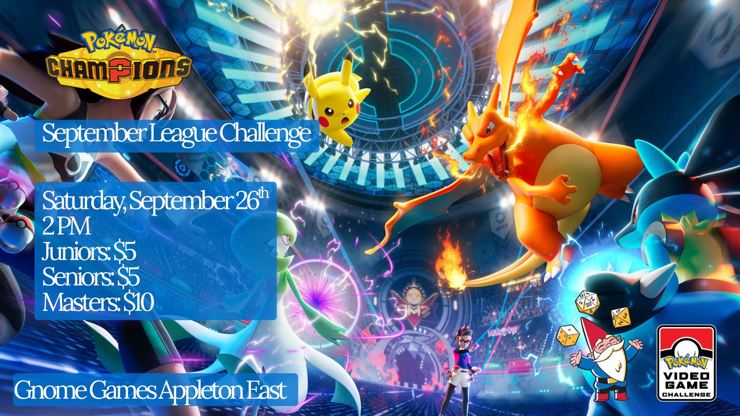 Pokémon Video Game September League Challenge at Gnome Games Appleton East - $5/$10 @ Gnome Games - Appleton East (Sep 26) - Ticket