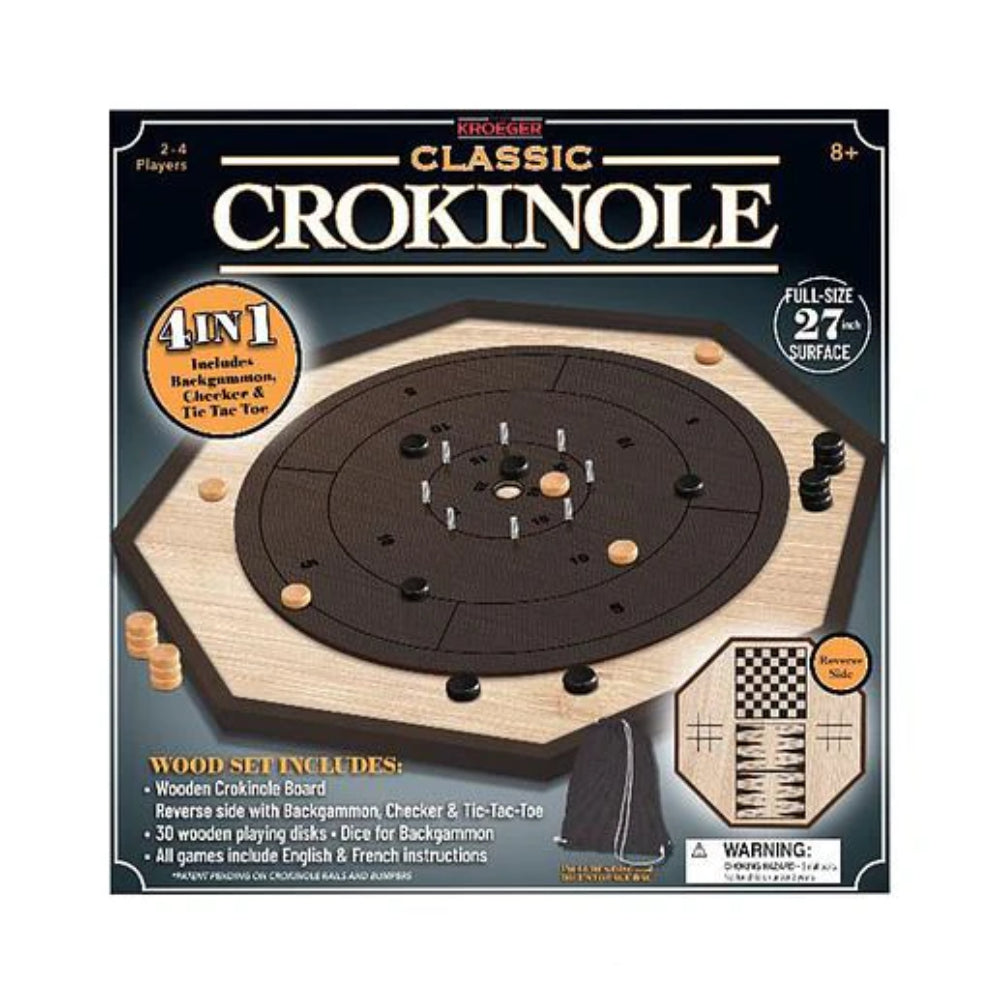 Classic Crokinole 4-in-1 Game
