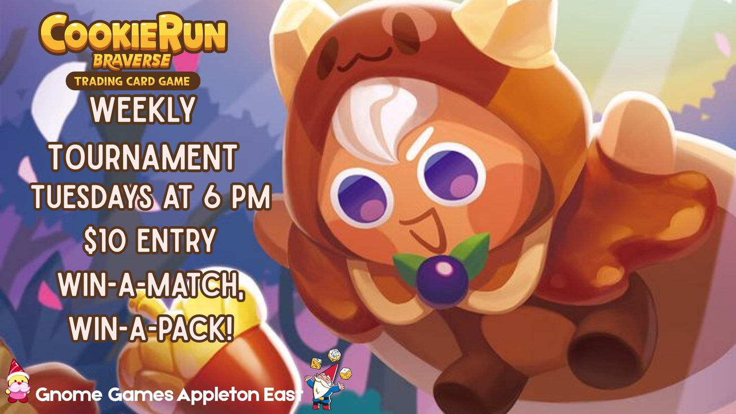 CookieRun: Braverse Weekly Tournament at Gnome Games Appleton East - $10 @ Gnome Games - Appleton East (Oct 26) - Ticket