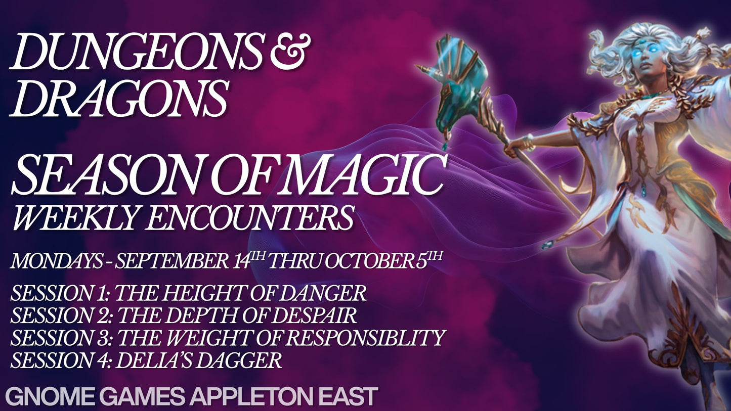 Dungeons & Dragons Season of Magic Weekly Encounters at Gnome Games Appleton East - $10 @ Gnome Games - Appleton East (Oct 5) - Ticket