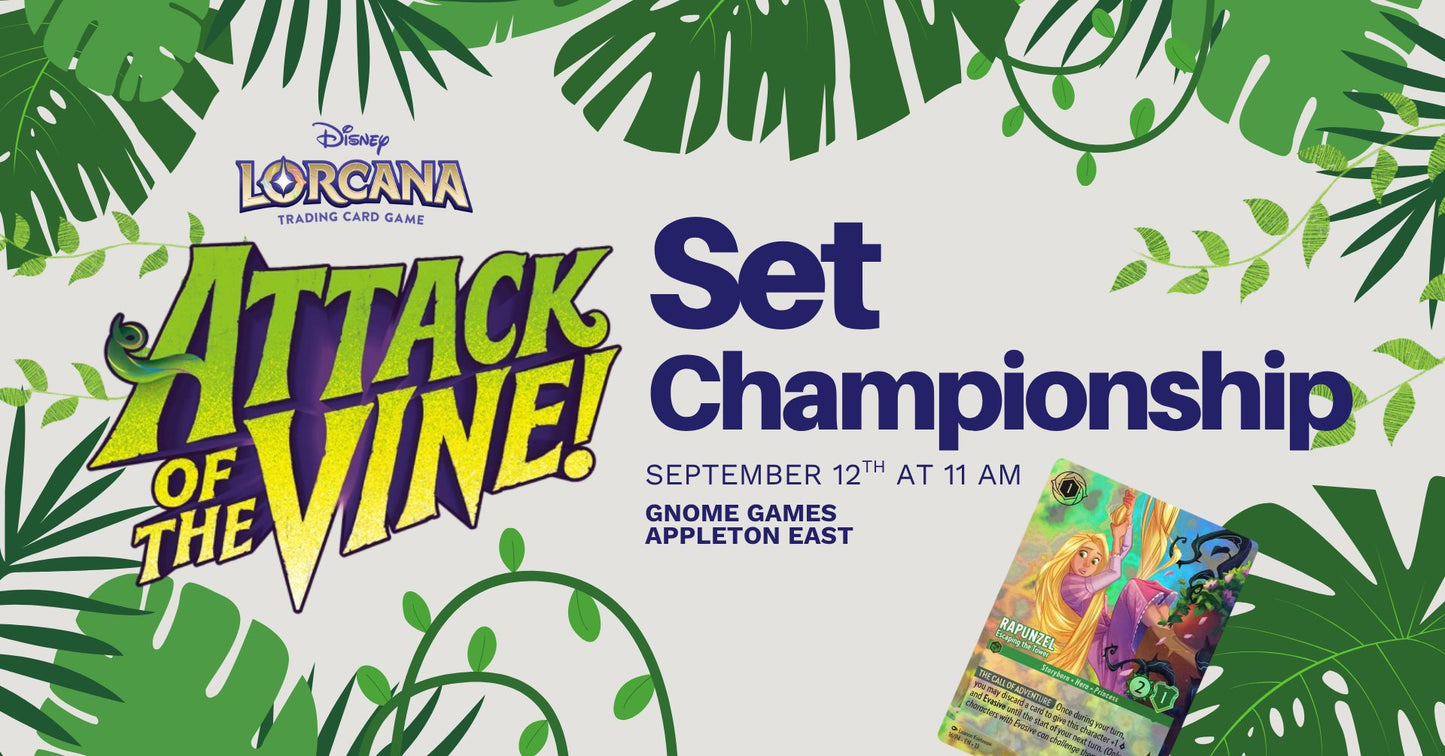 Disney Lorcana Attack of the Vine Store Championship at Gnome Games Appleton East - $20 @ Gnome Games - Appleton East (Sep 12) - Ticket