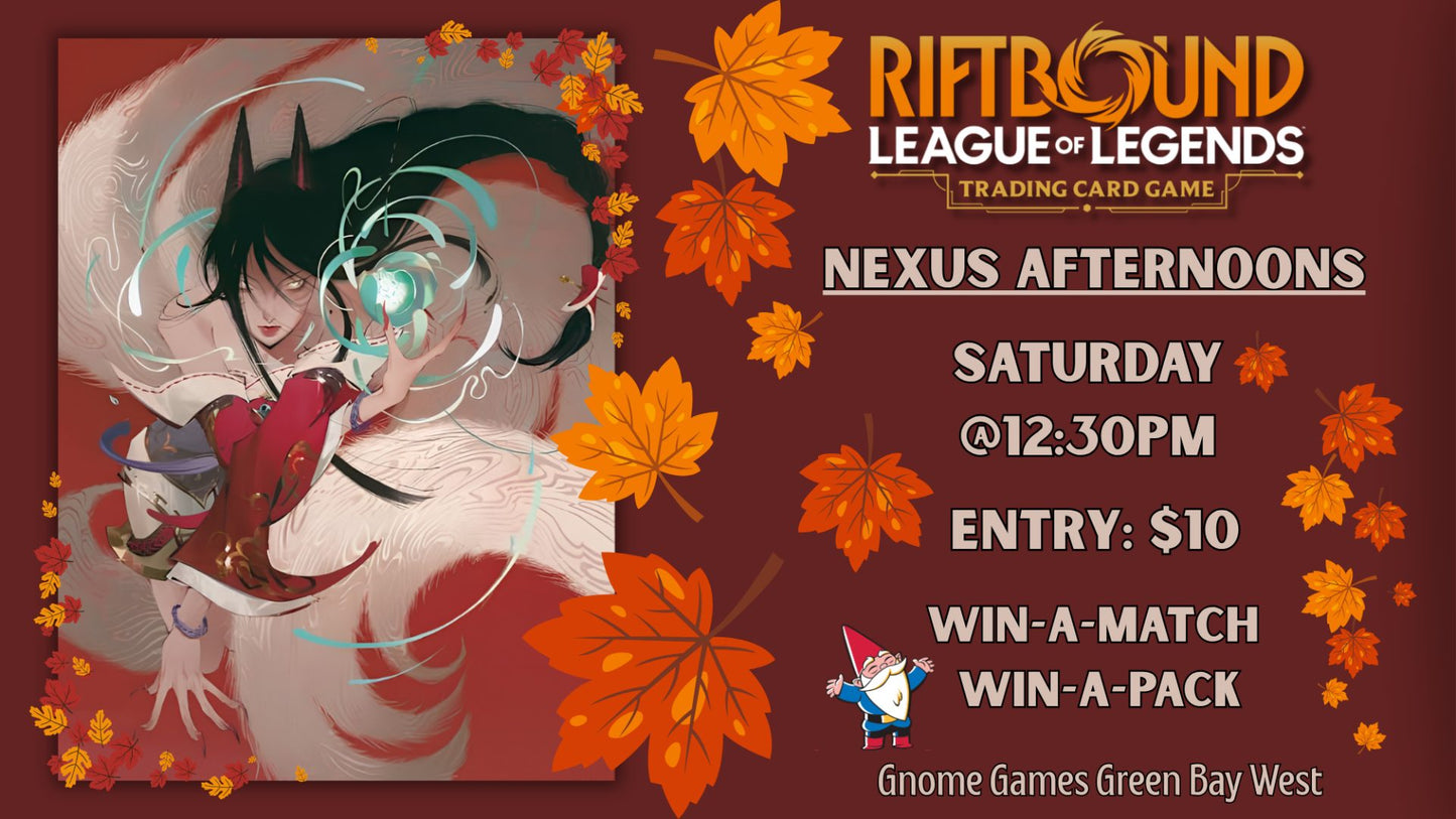 Riftbound Nexus Nights Weekly Tournament at Gnome Games Green Bay West @ Gnome Games - Green Bay West (Sep 12) - Ticket